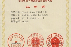 学院一项目获“挑战杯——彩虹人生”全国职业学校创新创效创业大赛二等奖